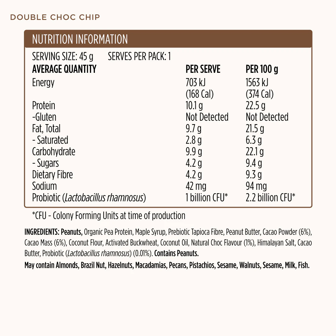 Nourish + Energise Protein Bar - Double Choc Chip - Image 4