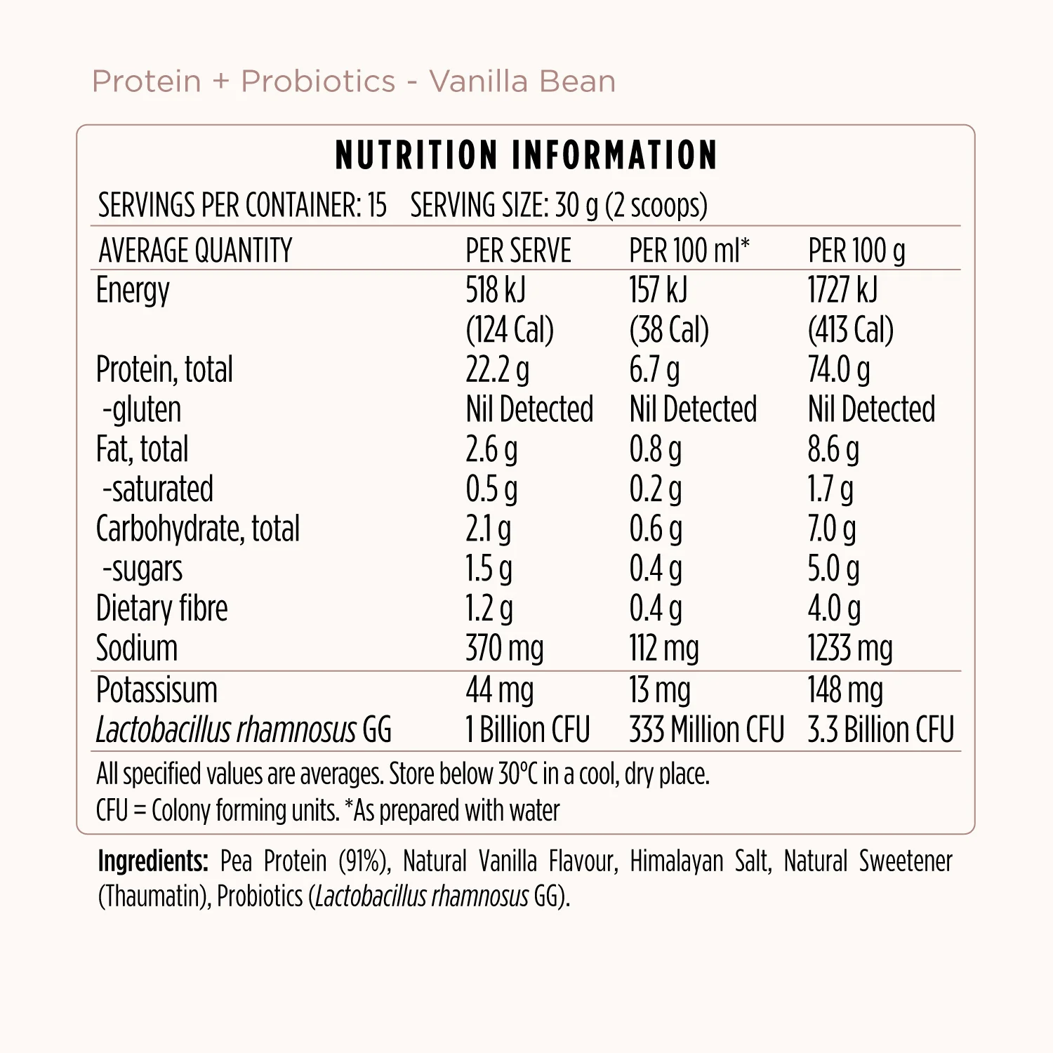 Protein + Probiotics - Vanilla Bean - Image 3